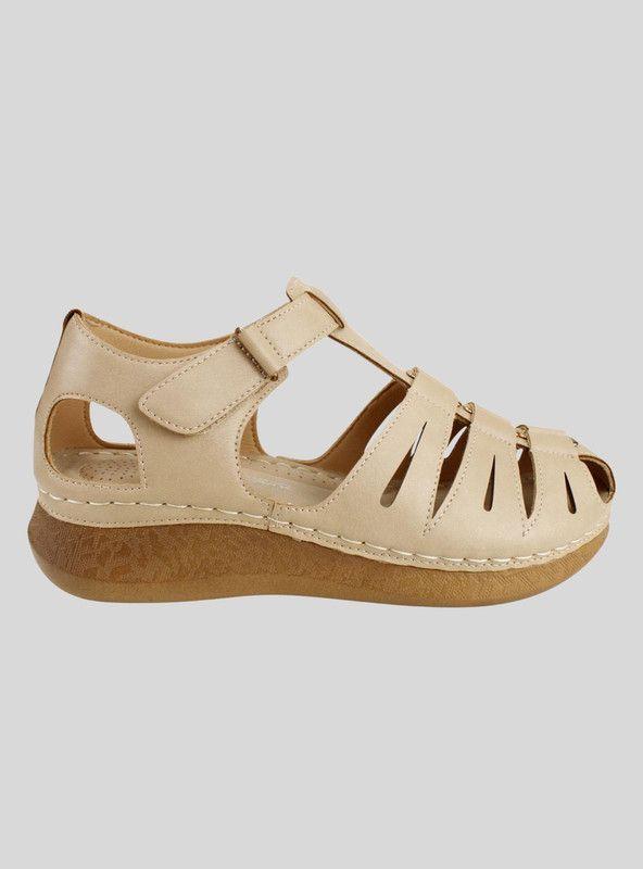 Sandalia New Walk Gaia Confort Beige-0