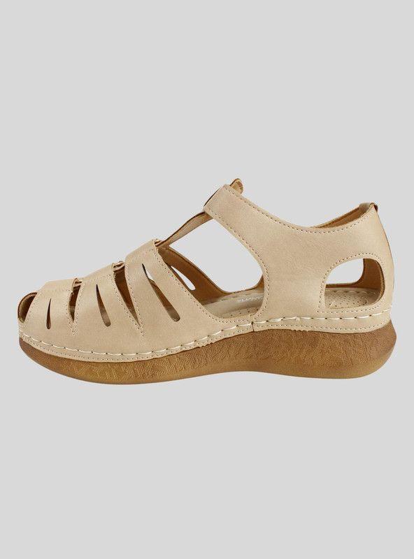 Sandalia New Walk Gaia Confort Beige-2
