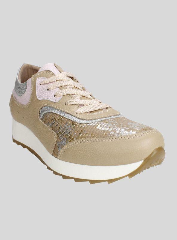 Zapatilla Exs Serpiente Cuero Camel-1