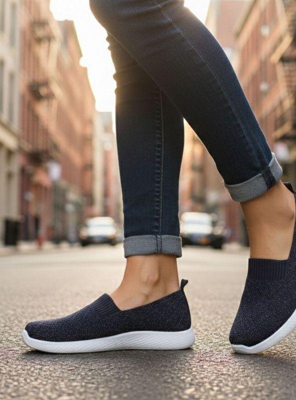 Zapatilla New Walk Brillos Confort Azul-1