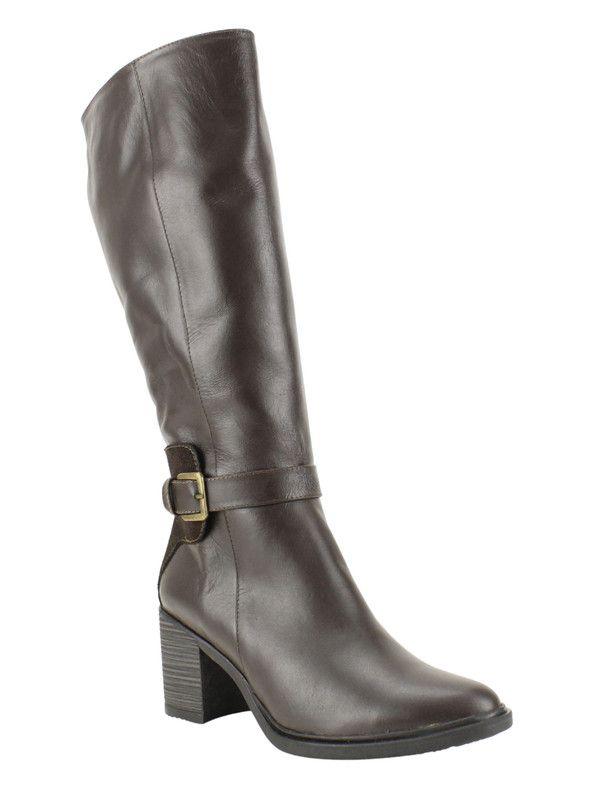 Bota Exs de Cuero Broche Café-1
