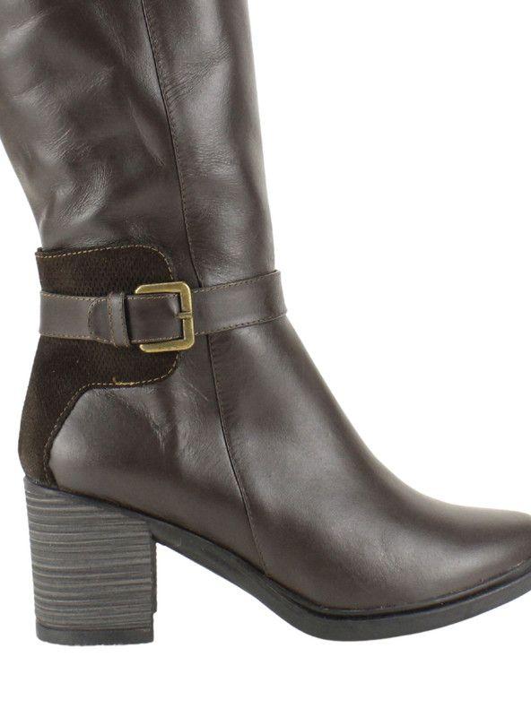 Bota Exs de Cuero Broche Café-3