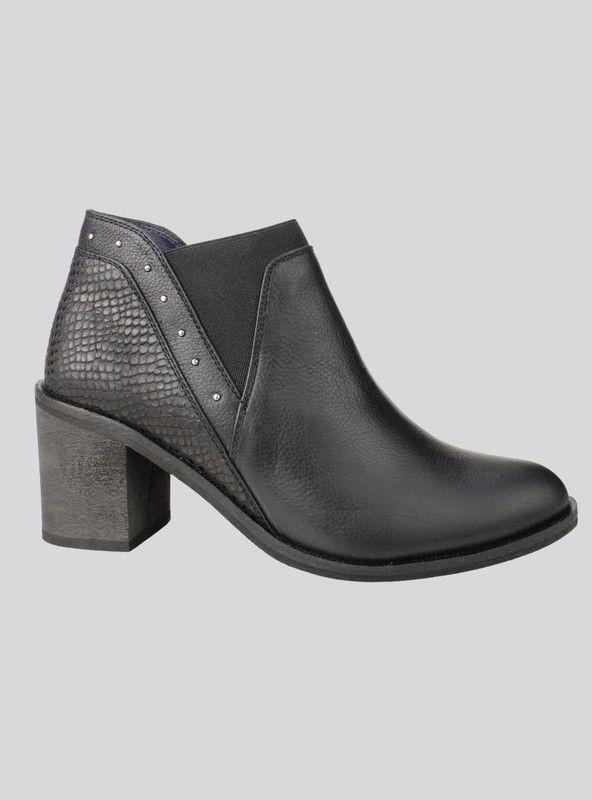 Botín Exs Slip On Cuero Negro-0