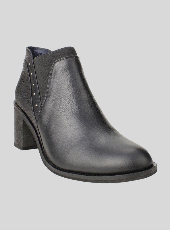 Botín Exs Slip On Cuero Negro-1