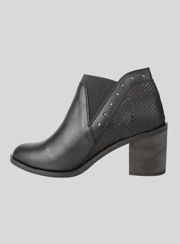 Botín Exs Slip On Cuero Negro-2