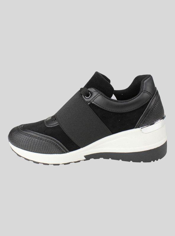Zapatilla New Walk Negra Elástico-2