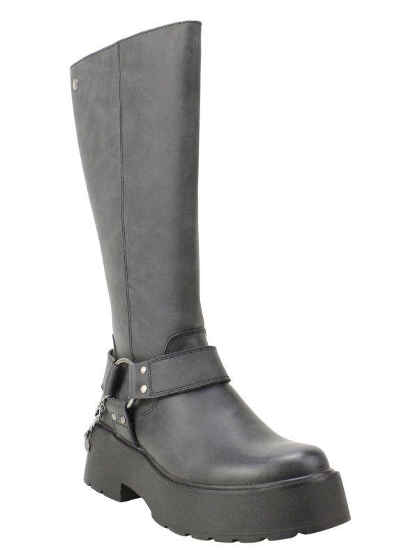 Bota Romano Biker Cuero Negro-2