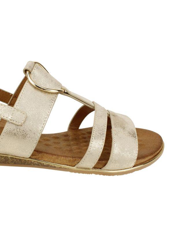 Sandalia New Walk Plana Dorada-4