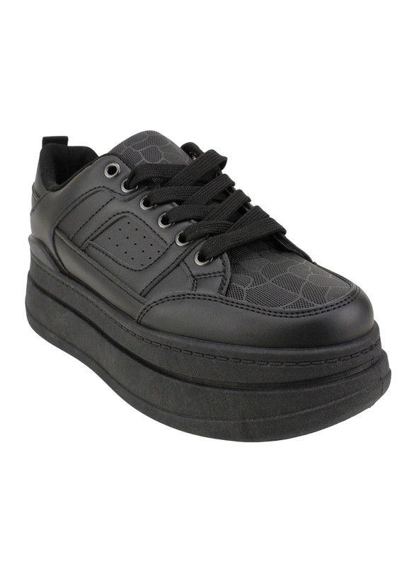 Zapatilla New Walk Plataforma Alta Negra-2