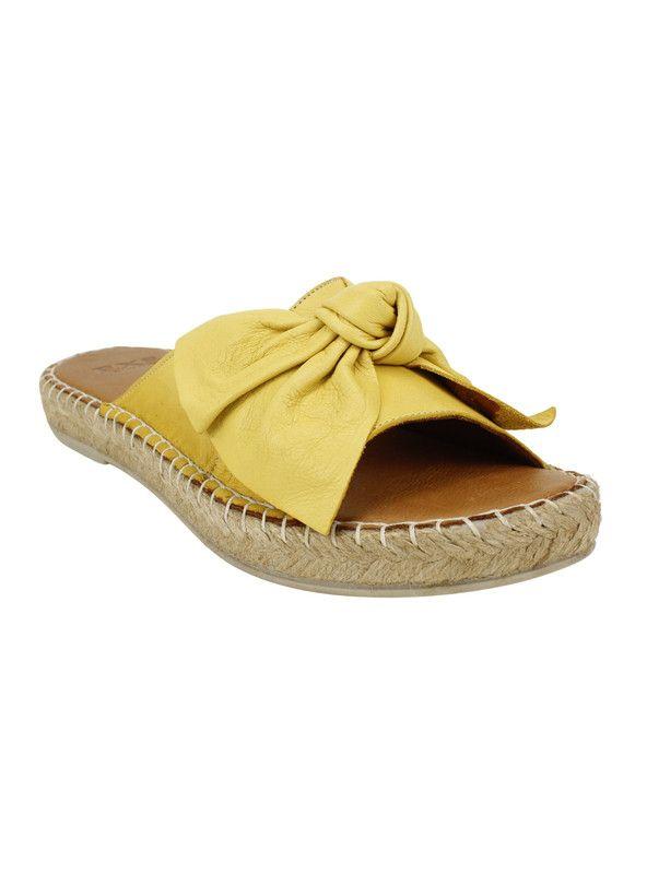 Sandalia Exs Lazo Cuero Amarilla-2