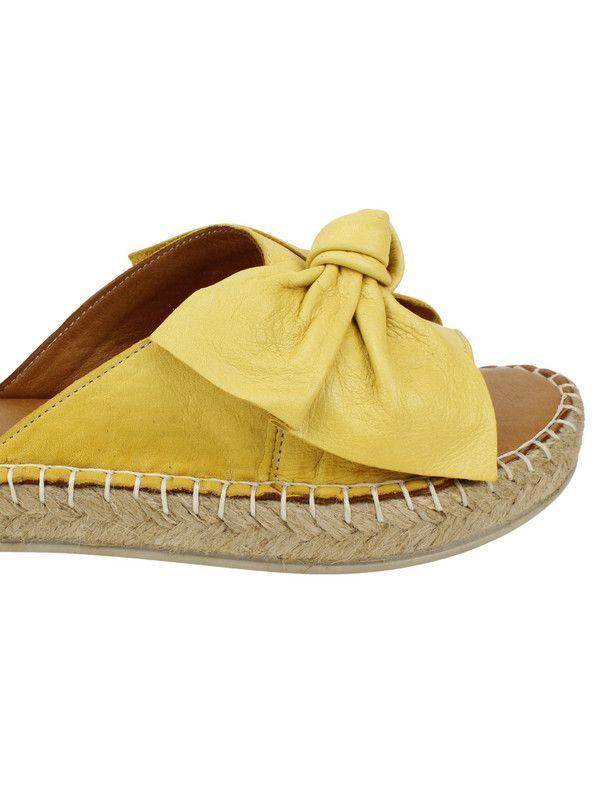 Sandalia Exs Lazo Cuero Amarilla-4