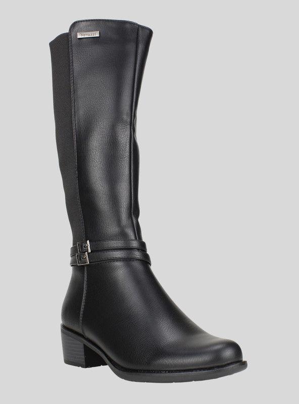 Bota New Walk Doble Hebilla Negra-1