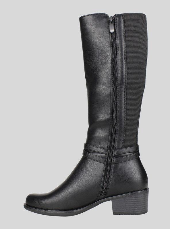 Bota New Walk Doble Hebilla Negra-2