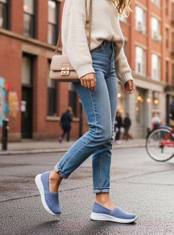 Zapatilla New Walk Transpirable Confort Celeste-1