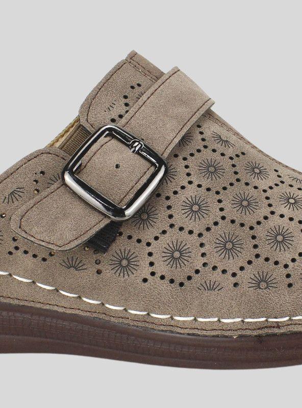 Zueco New Walk Troquelado Marrón-3