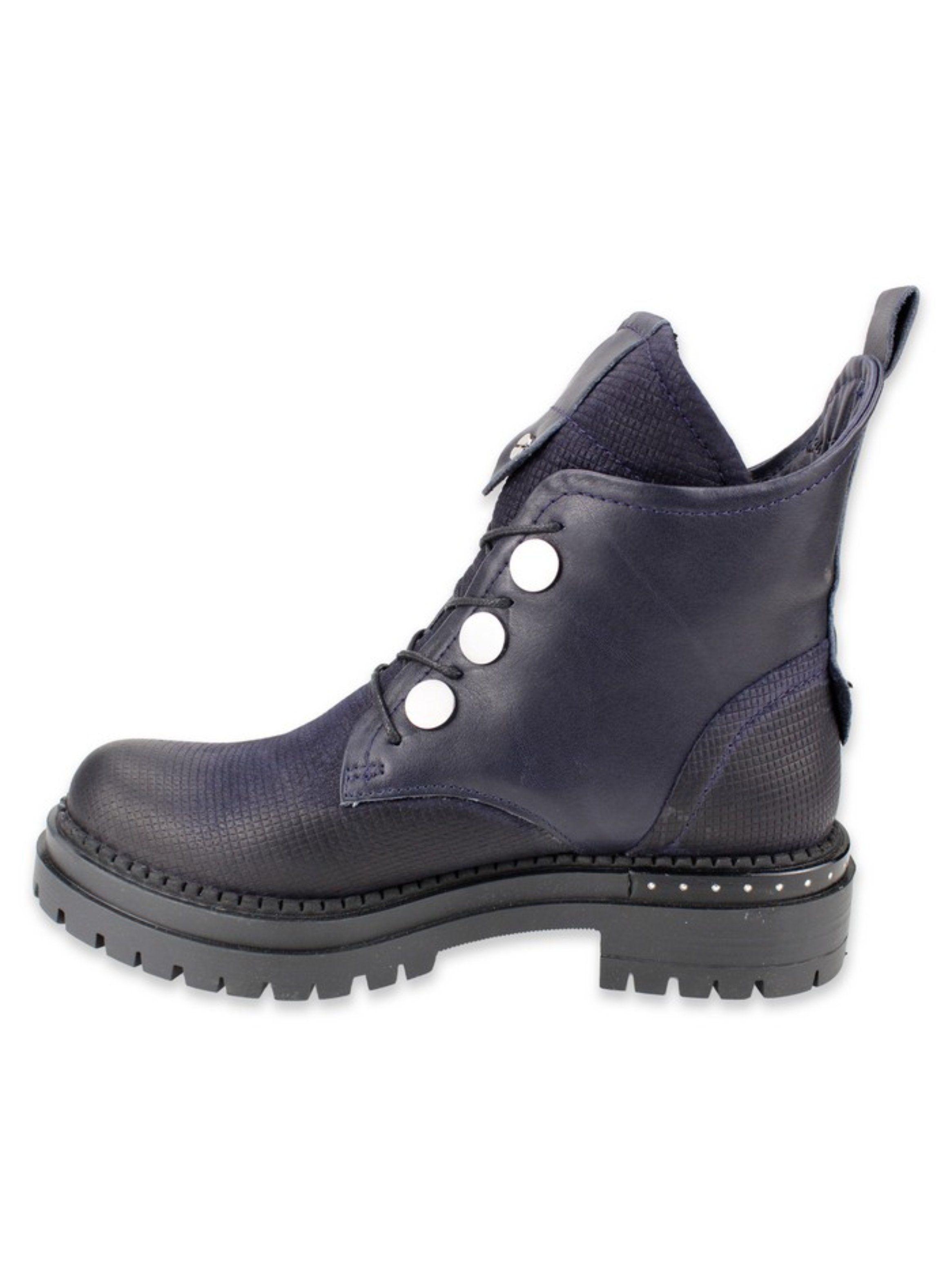 Botín Exs Street Cuero Azul Petróleo-2