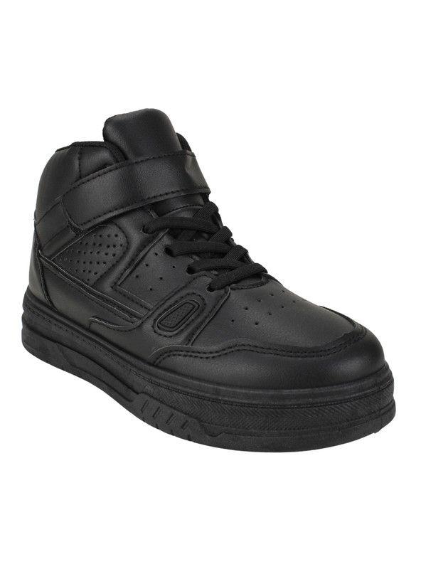 Zapatilla New Walk Escolar Caña Alta Negra-1