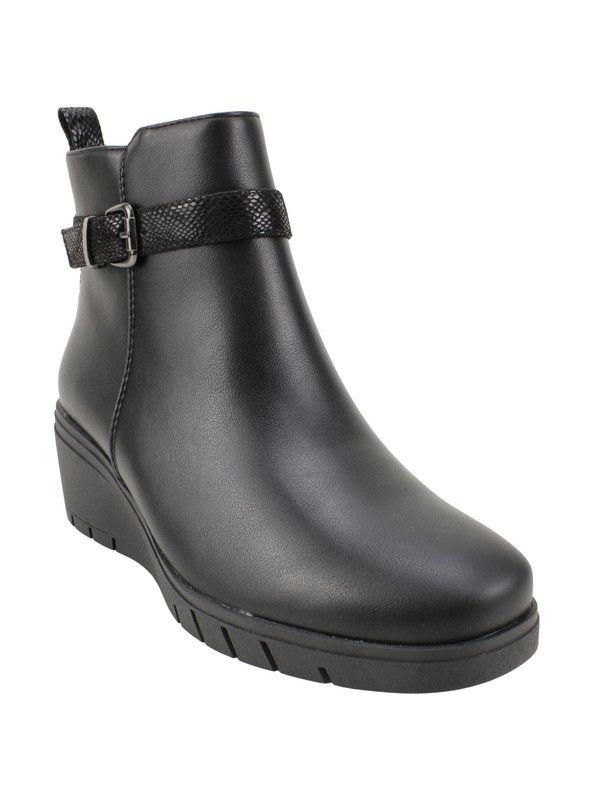 Botín New Walk Correa Reptil Negro-2