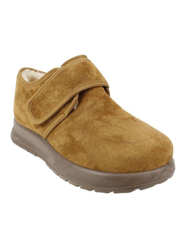 Pantufla New Walk Chiporro Velcro Camel-2