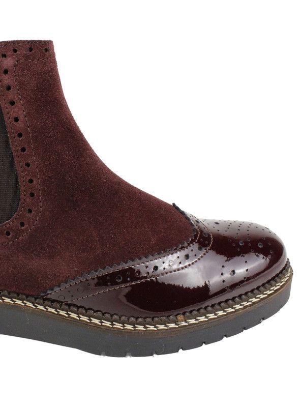 Botín Exs Slip On Cuero Burdeo-4