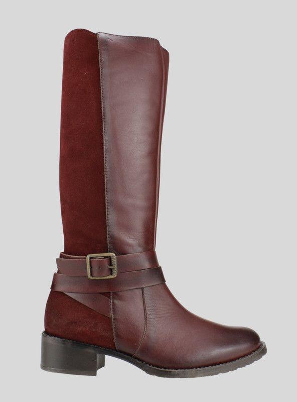 Bota Carmela Luisa Gamuza Burdeo-0