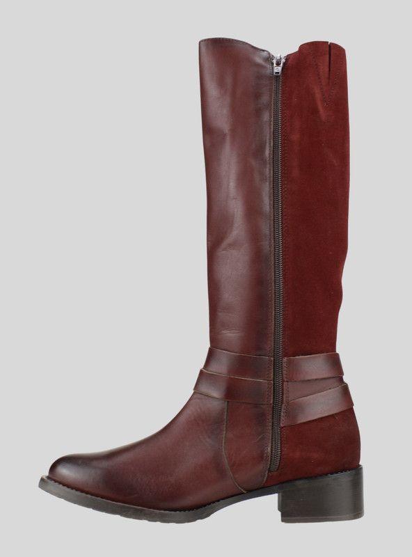 Bota Carmela Luisa Gamuza Burdeo-2