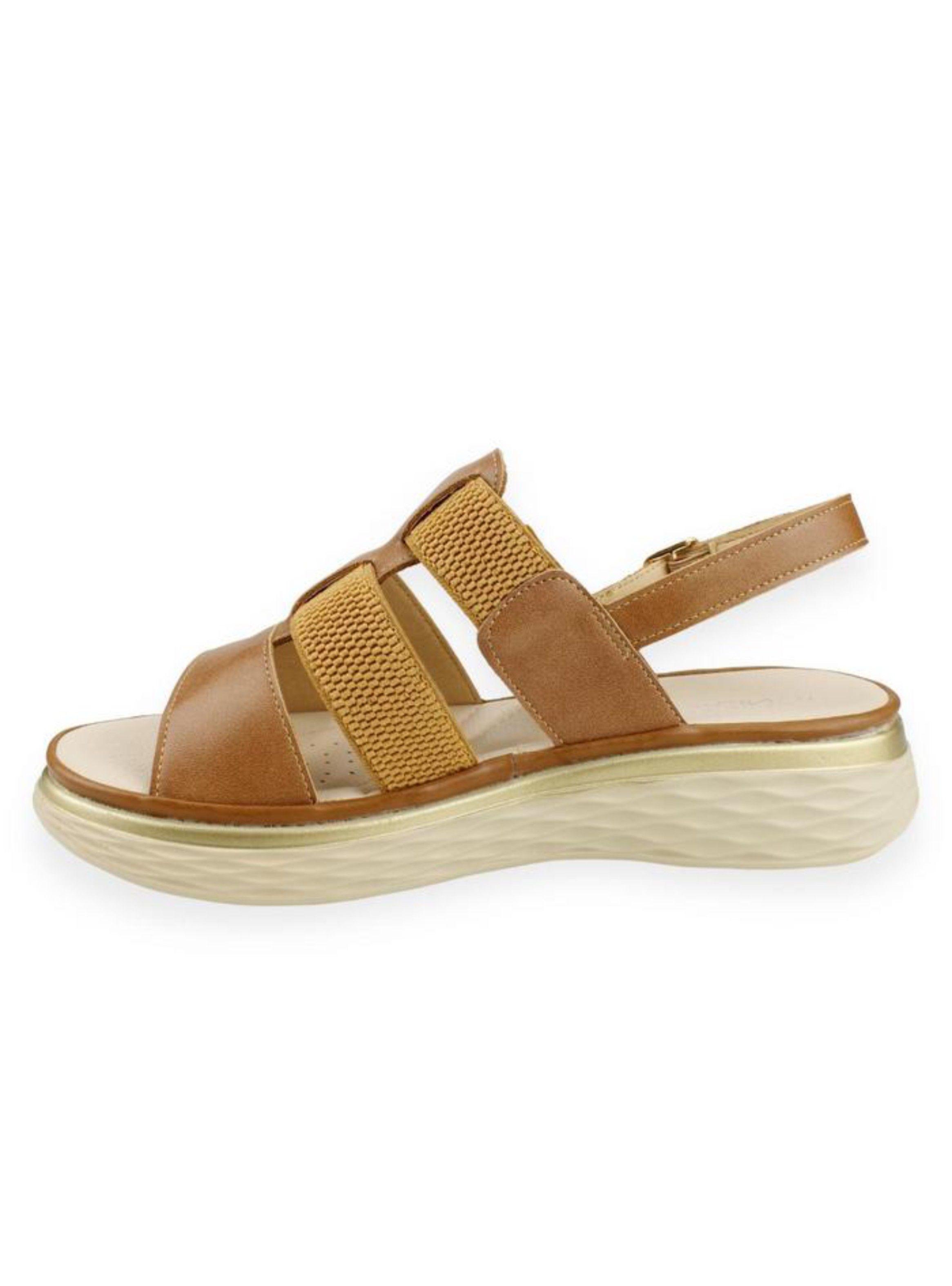 Sandalia New Walk Cintas Camel-2