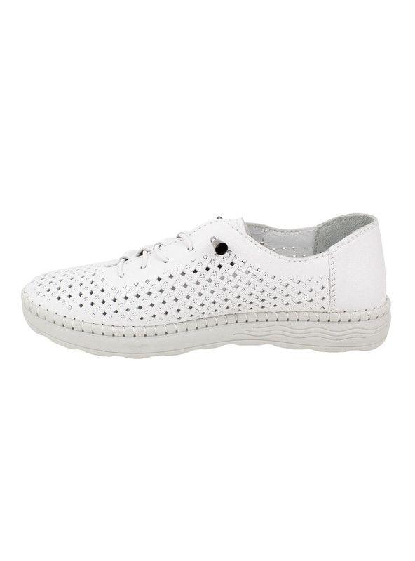 Zapatilla Exs Troqueladas Cuero Blanca-3