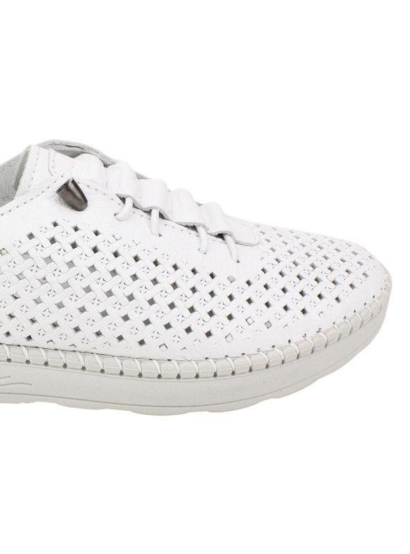 Zapatilla Exs Troqueladas Cuero Blanca-4