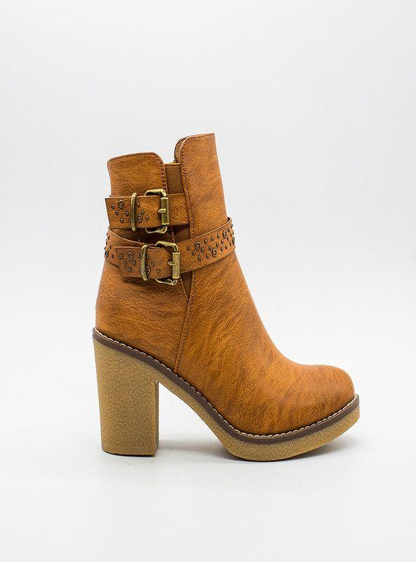 BOTIN MUJER MODA NEW WALK 23061-171-CA ( 35-40)  | Camel |-1