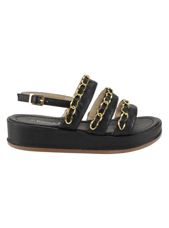 Sandalia Kanna & Co Plataforma Negra-0