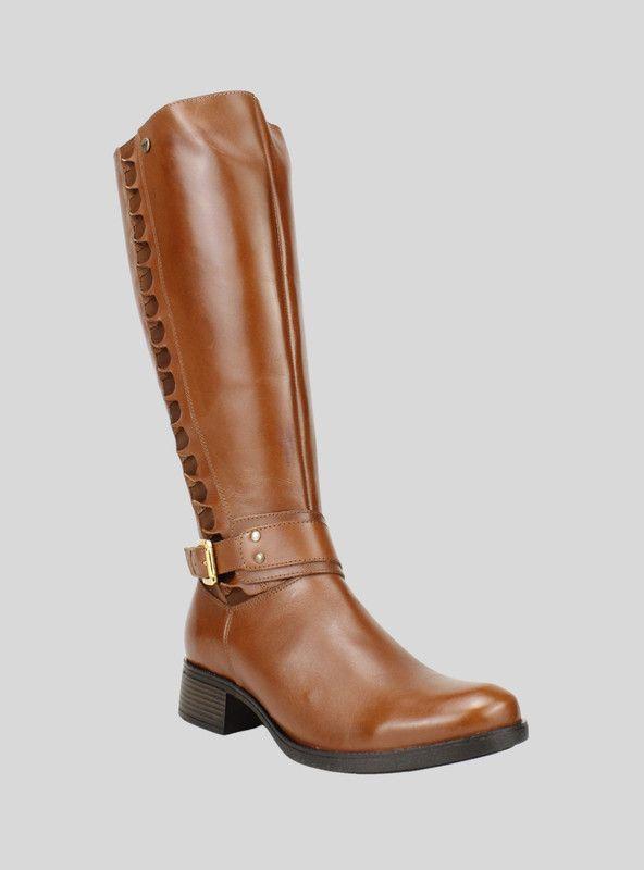 Bota Cuero Broche Marrón-1