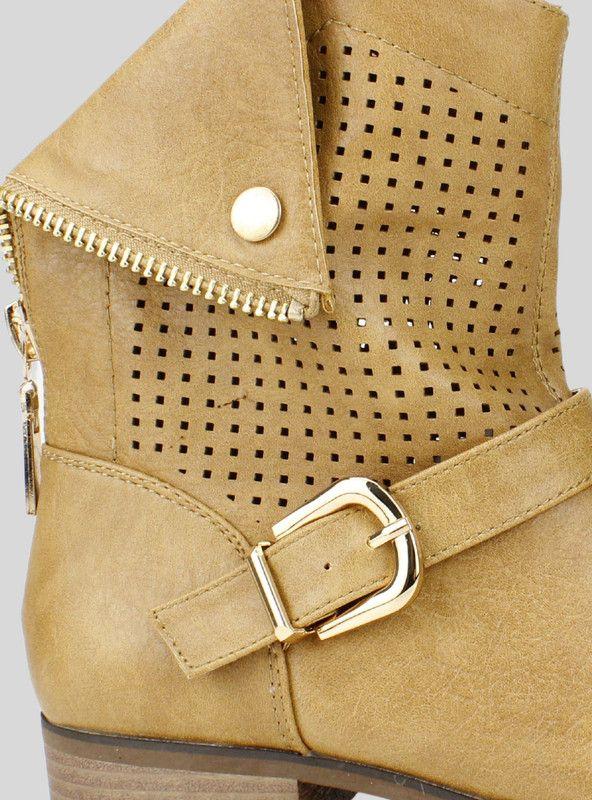 Botín Troquelado Beige-3