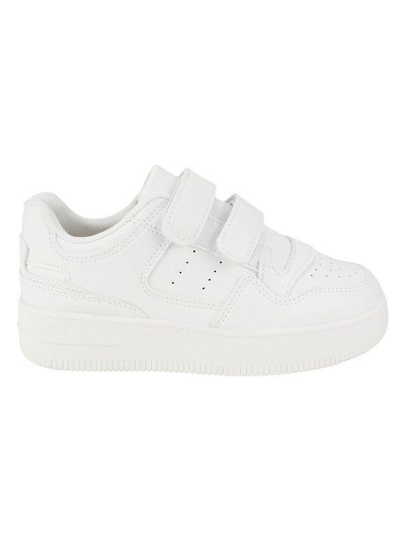 Zapatilla New Walk Velcro Escolar Blanca-0