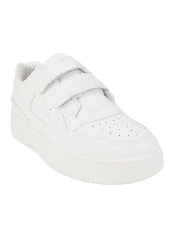 Zapatilla New Walk Velcro Escolar Blanca-1