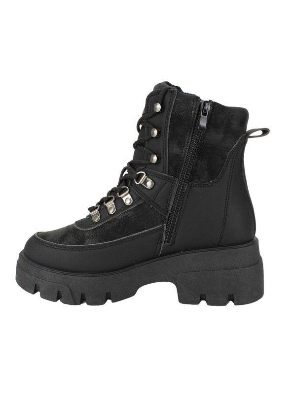 Botín New Walk Militar Suede Negro-2