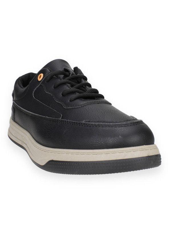 Zapatilla New Walk Casual Ecocuero Negra-1
