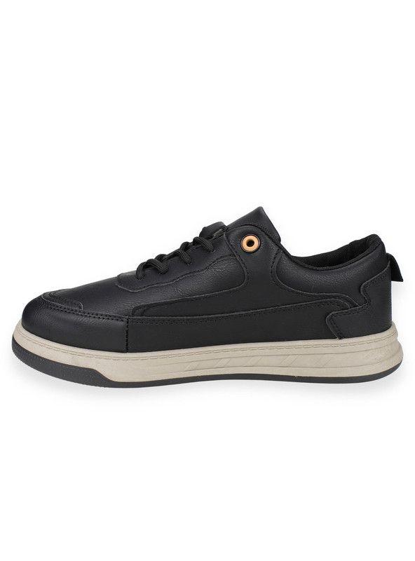 Zapatilla New Walk Casual Ecocuero Negra-2