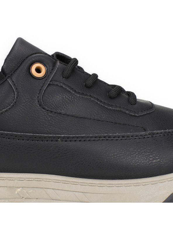 Zapatilla New Walk Casual Ecocuero Negra-3