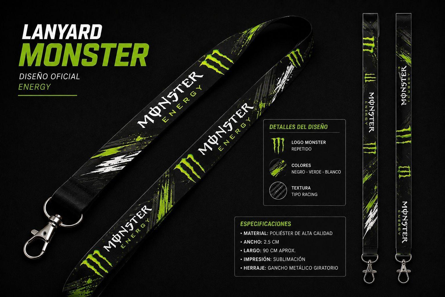 Lanyard Llavero Monster Energy-0
