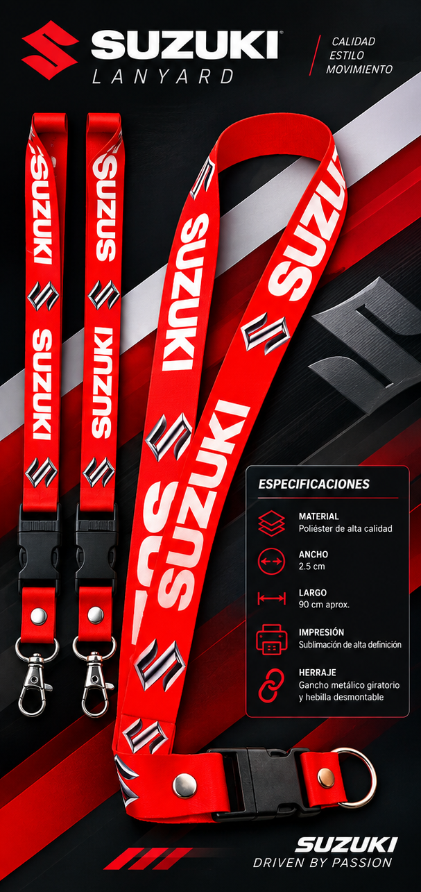 Lanyard Llavero Largo Suzuki-0
