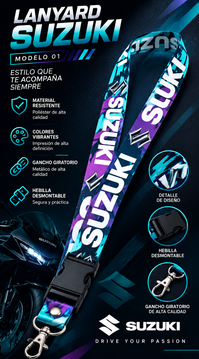 Lanyard Llavero Largo Suzuki-0