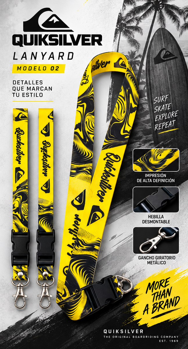 Lanyard Llavero Largo Quiksilver-1