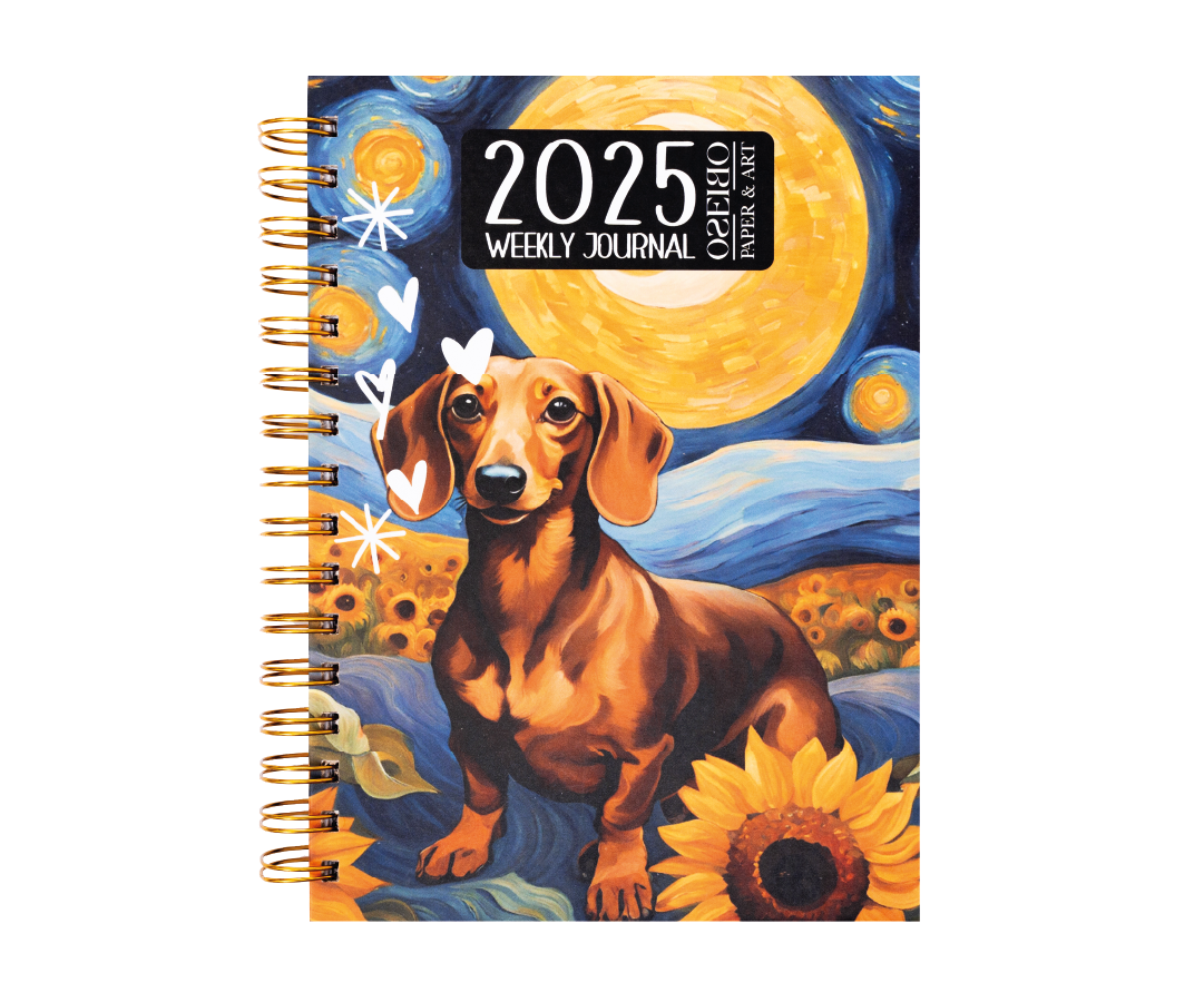 Planner anual sin fecha, portada perro salchicha Oseibo Art.-0