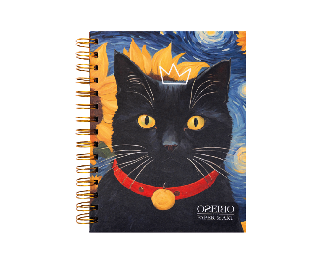 LIBRETA GATO NEGRO DE PELO CORTO, OSEIBO ART-0