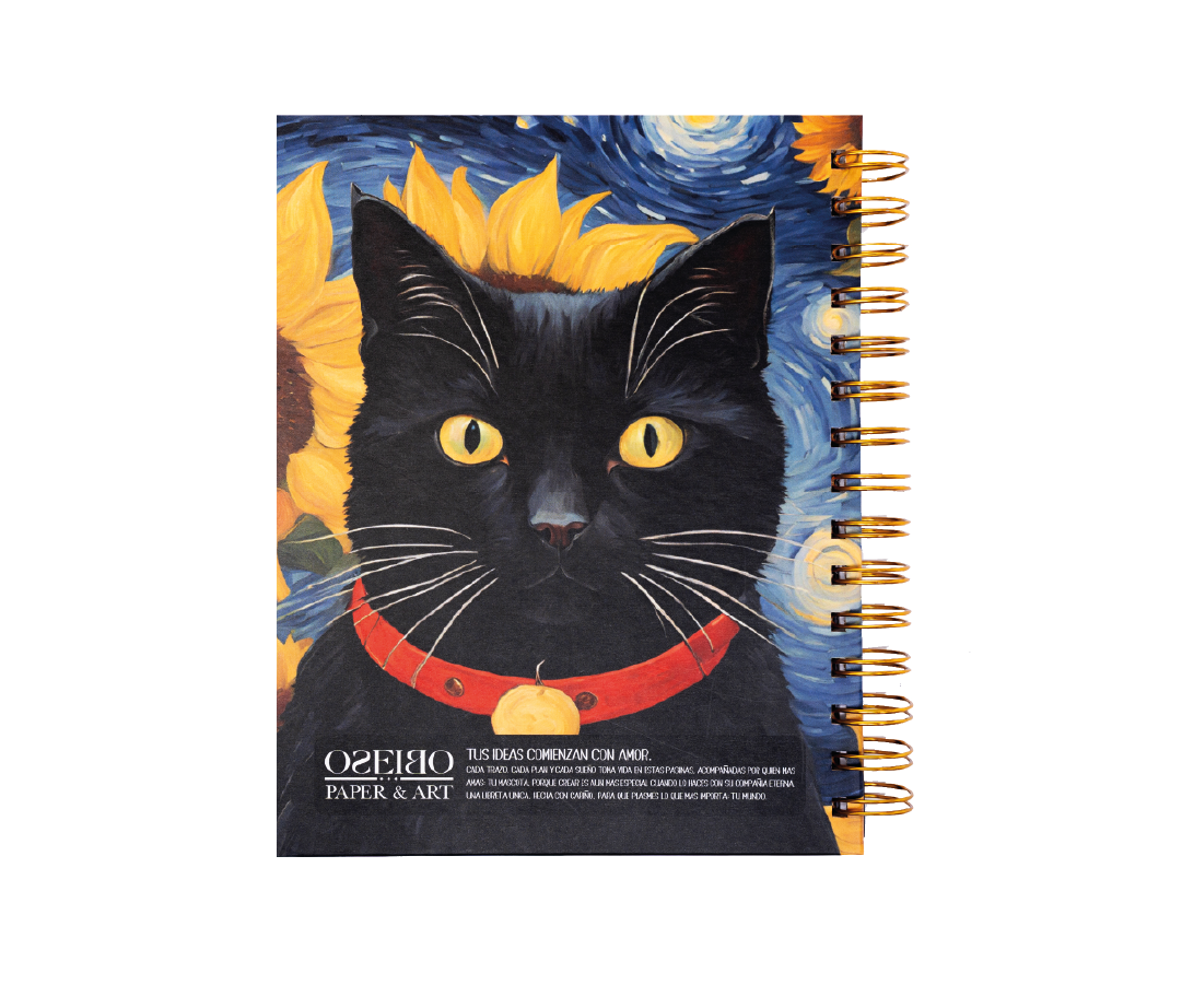 LIBRETA GATO NEGRO DE PELO CORTO, OSEIBO ART-1