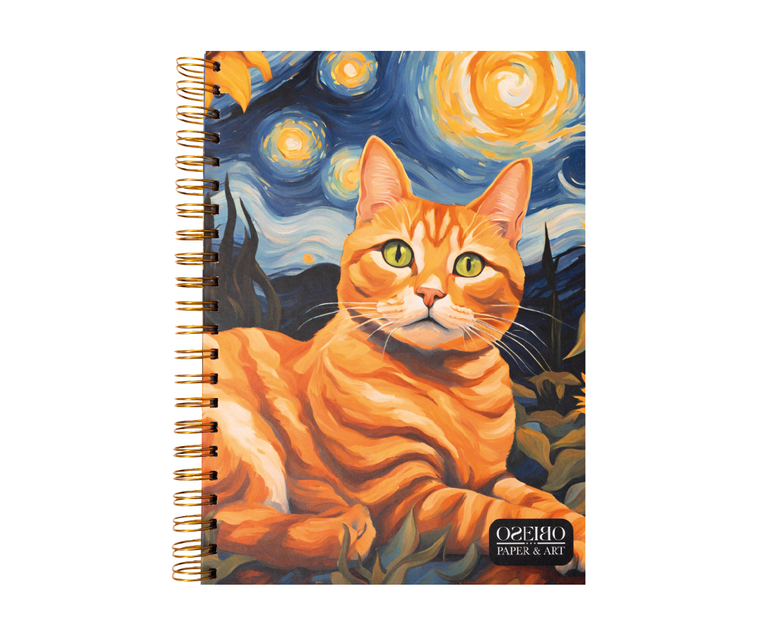 CUADERNO UNIVERSITARIO GATO NARANJA, OSEIBO ART-0
