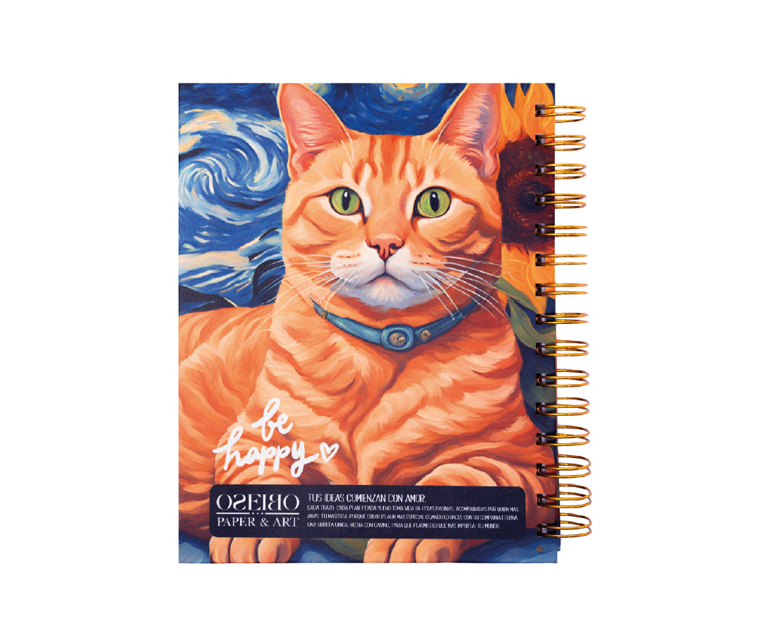LIBRETA GATO NARANJO DE PELO CORTO, OSEIBO ART-1