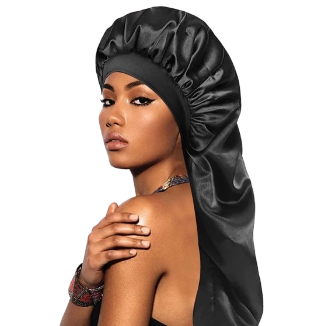 Gorro de satén para cabello largo, trenzado o rizado-0