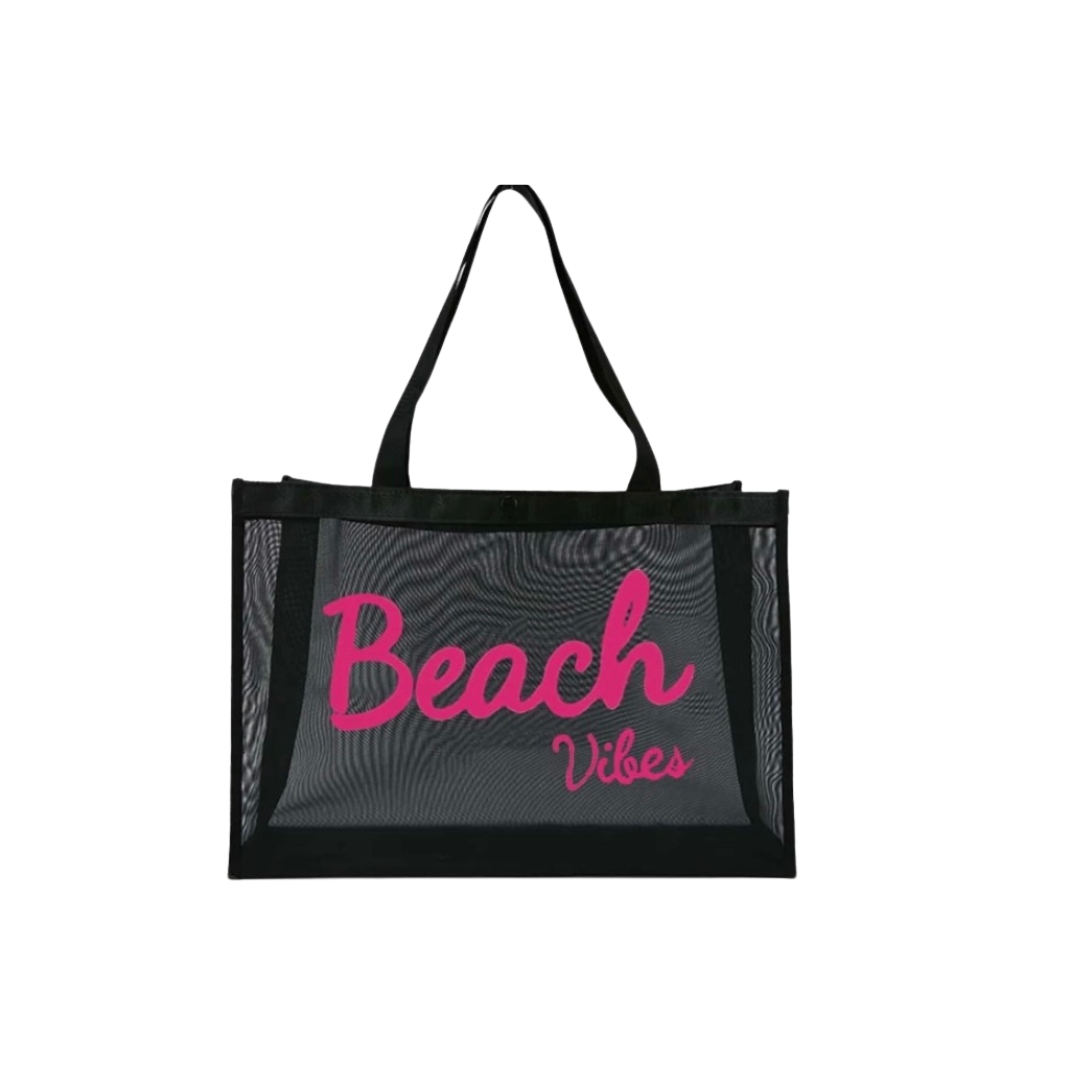 Bolso Tote Bag De Playa Con Malla Tamaño Grande Agregar a favoritos-0